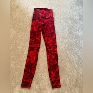 Lululemon Red galaxy print leggings. Size 2